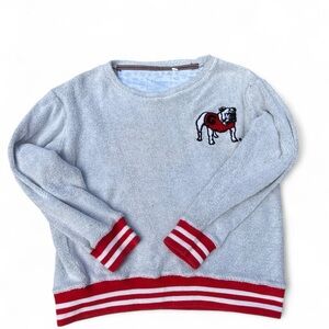 Gray and Red UGA bulldogs pullover size large